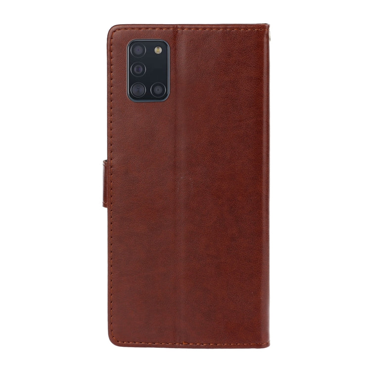 For Samsung Galaxy A31 Embossed Plum Blossom Pattern Horizontal Flip Leather Case with Holder & Card Slots