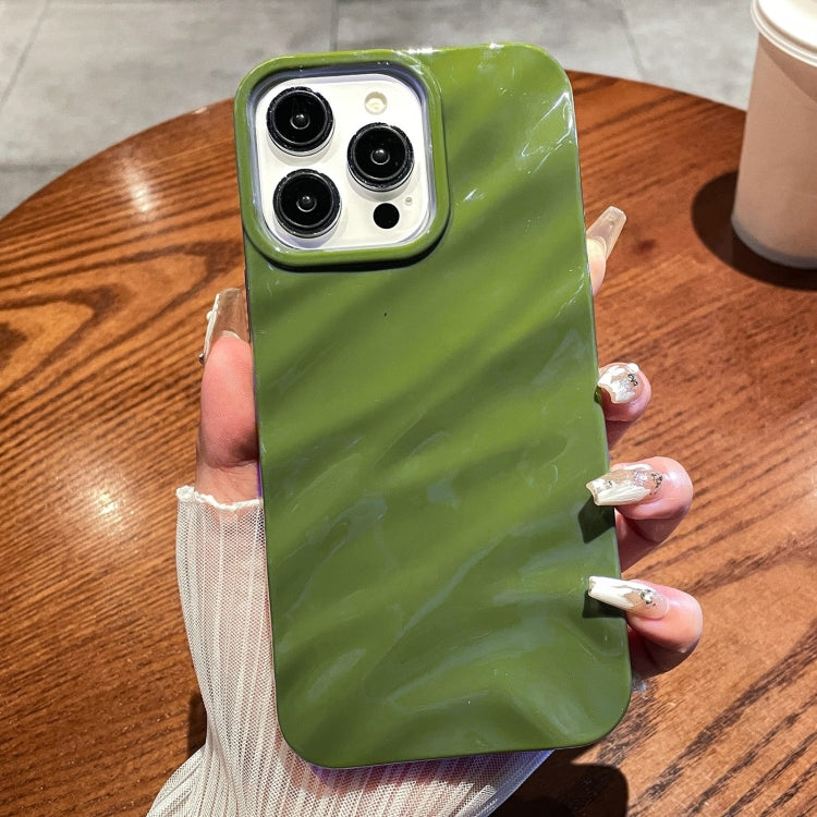 For iPhone 16 Pro Max Solid Color Wave Texture TPU Phone Case