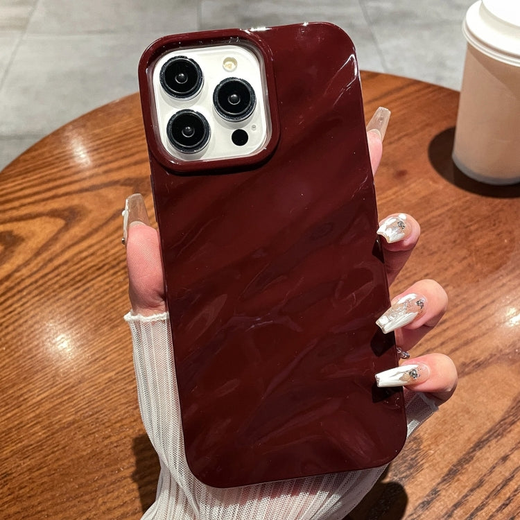For iPhone 16 Pro Max Solid Color Wave Texture TPU Phone Case