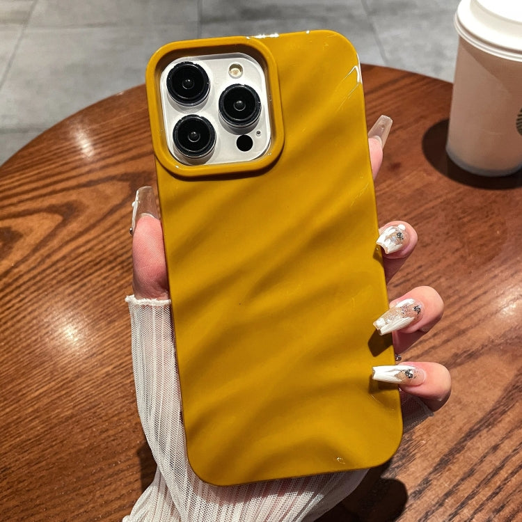 For iPhone 16 Pro Max Solid Color Wave Texture TPU Phone Case