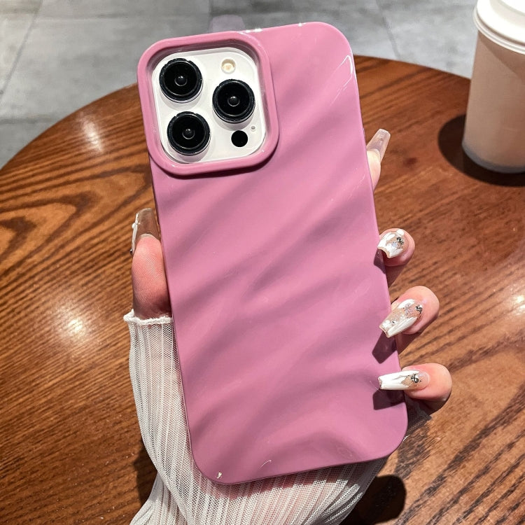 For iPhone 16 Pro Max Solid Color Wave Texture TPU Phone Case