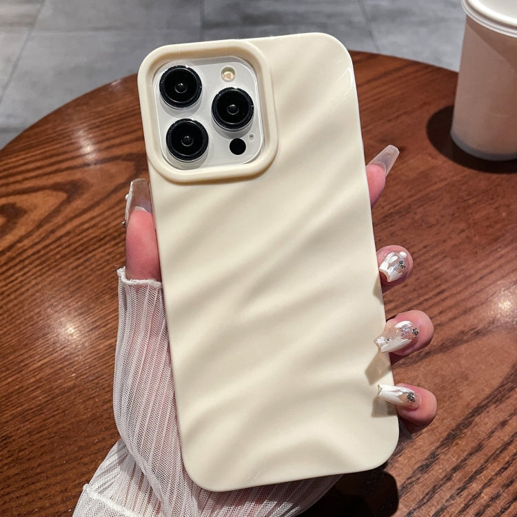 For iPhone 16 Pro Solid Color Wave Texture TPU Phone Case