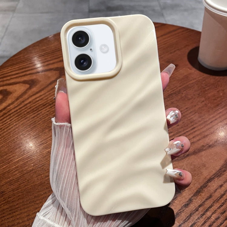 For iPhone 16 Plus Solid Color Wave Texture TPU Phone Case