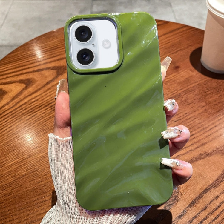 For iPhone 16 Plus Solid Color Wave Texture TPU Phone Case