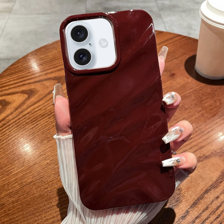 For iPhone 16 Plus Solid Color Wave Texture TPU Phone Case