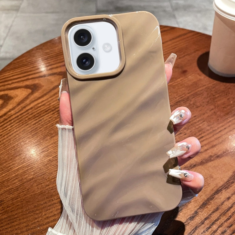 For iPhone 16 Solid Color Wave Texture TPU Phone Case