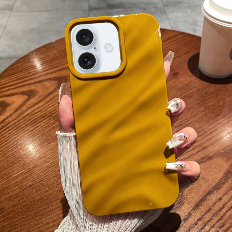 For iPhone 16 Solid Color Wave Texture TPU Phone Case