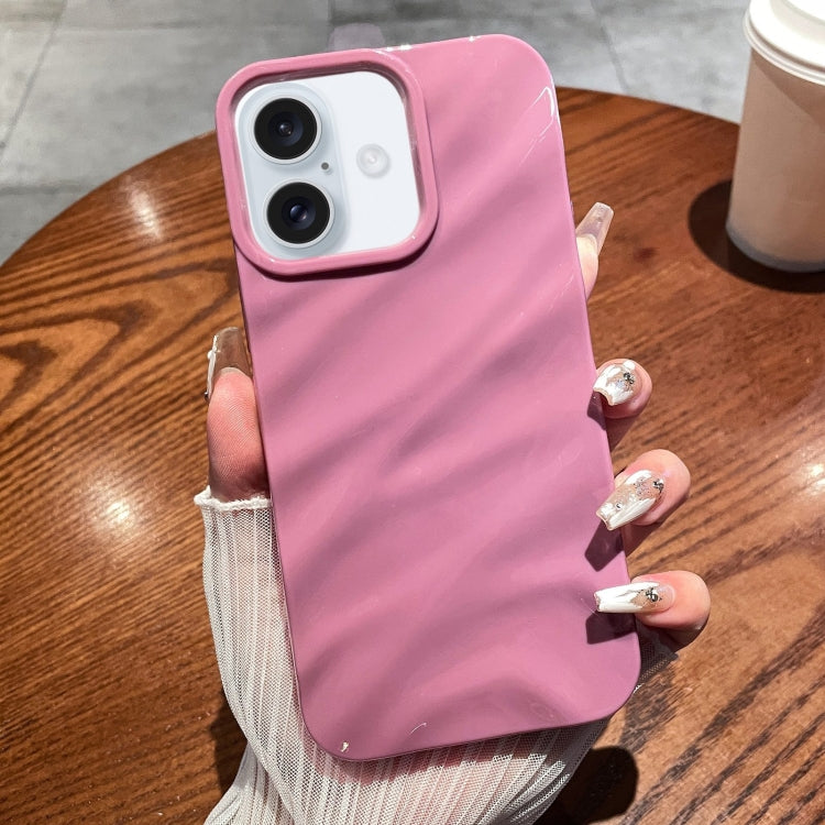 For iPhone 16 Solid Color Wave Texture TPU Phone Case