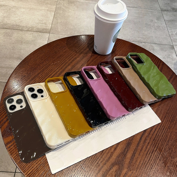For iPhone 16 Pro Max Solid Color Wave Texture TPU Phone Case