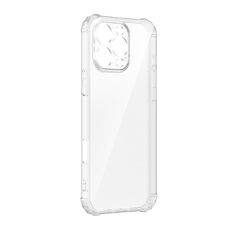 For iPhone 16 Pro Four-Corner Shockproof Clear TPU Phone Case - Transparent