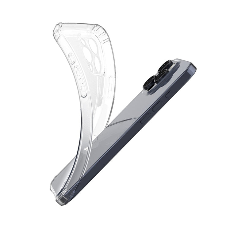 For iPhone 16 Pro Four-Corner Shockproof Clear TPU Phone Case - Transparent
