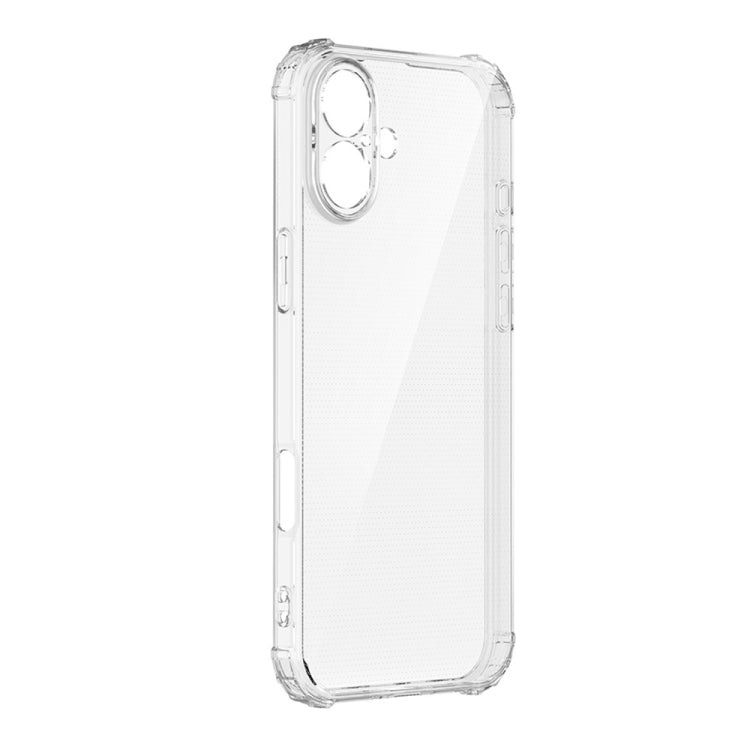 For iPhone 16 Plus Four-Corner Shockproof Clear TPU Phone Case - Transparent