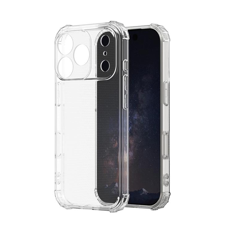 For iPhone 17 Pro Max Four-Corner Shockproof Clear TPU Phone Case - Transparent