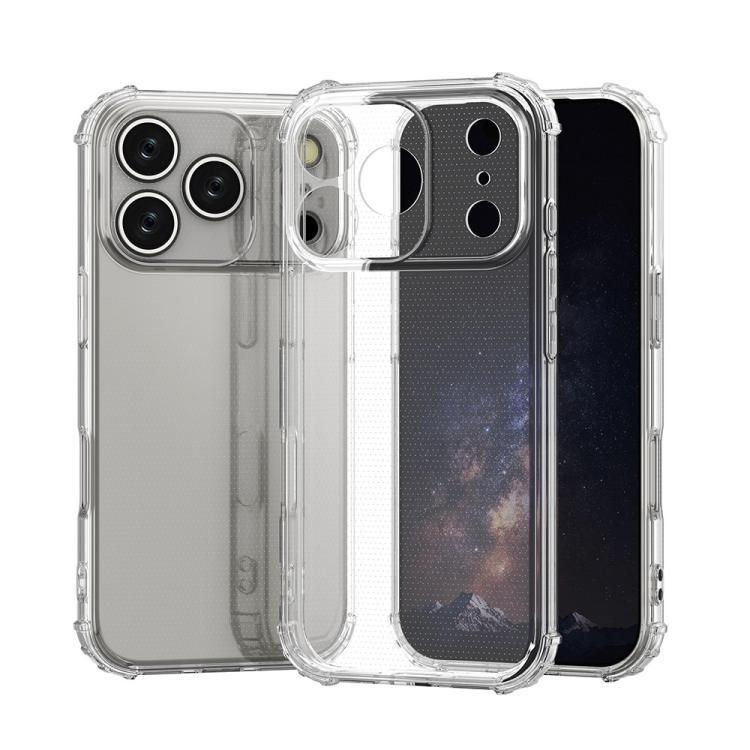 For iPhone 17 Pro Max Four-Corner Shockproof Clear TPU Phone Case - Transparent
