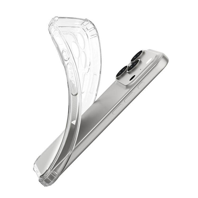 For iPhone 17 Pro Max Four-Corner Shockproof Clear TPU Phone Case - Transparent