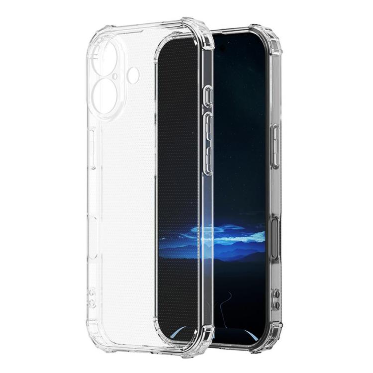 For iPhone 17 Four-Corner Shockproof Clear TPU Phone Case - Transparent
