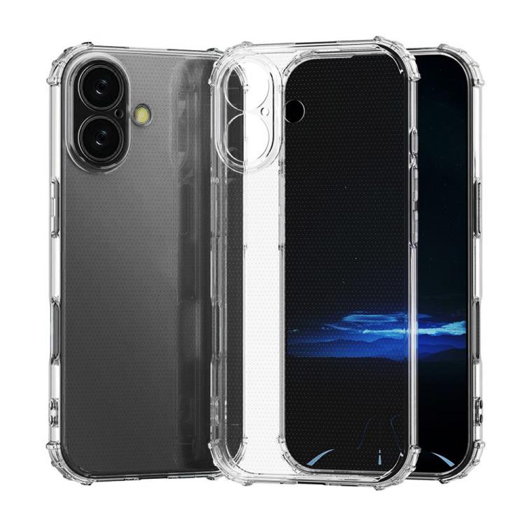For iPhone 17 Four-Corner Shockproof Clear TPU Phone Case - Transparent