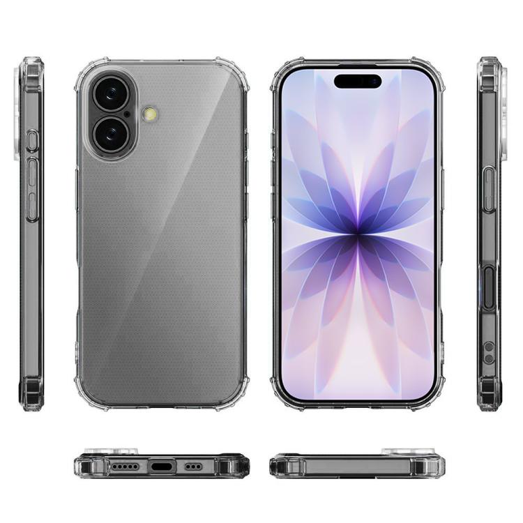 For iPhone 17 Four-Corner Shockproof Clear TPU Phone Case - Transparent