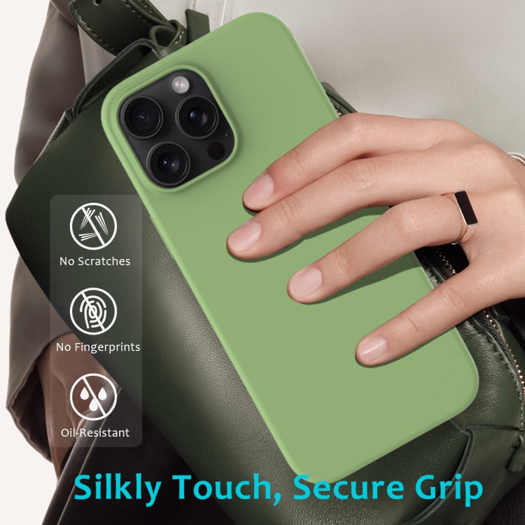 For iPhone 16 Pro Max Solid Color Silicone Phone Case