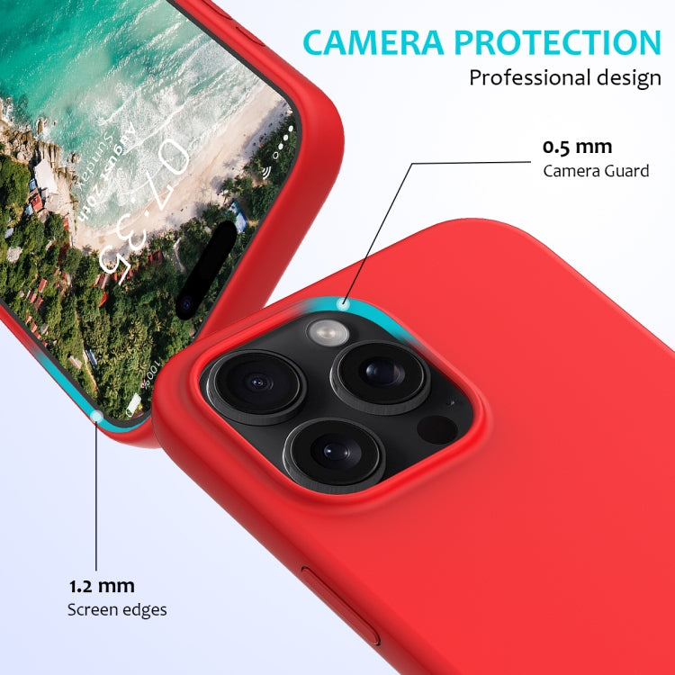 For iPhone 16 Pro Max Solid Color Silicone Phone Case