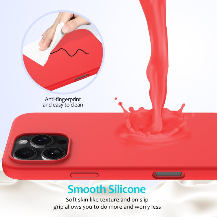 For iPhone 16 Pro Max Solid Color Silicone Phone Case