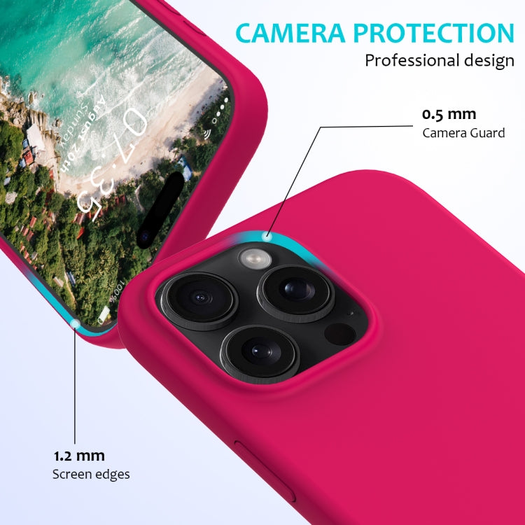 For iPhone 16 Pro Max Solid Color Silicone Phone Case