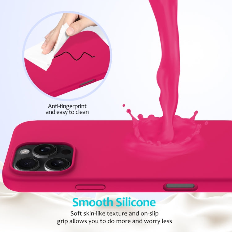 For iPhone 16 Pro Max Solid Color Silicone Phone Case