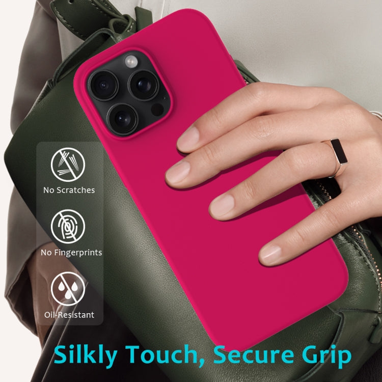 For iPhone 16 Pro Max Solid Color Silicone Phone Case