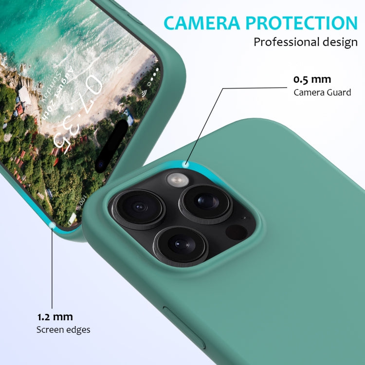 For iPhone 16 Pro Max Solid Color Silicone Phone Case