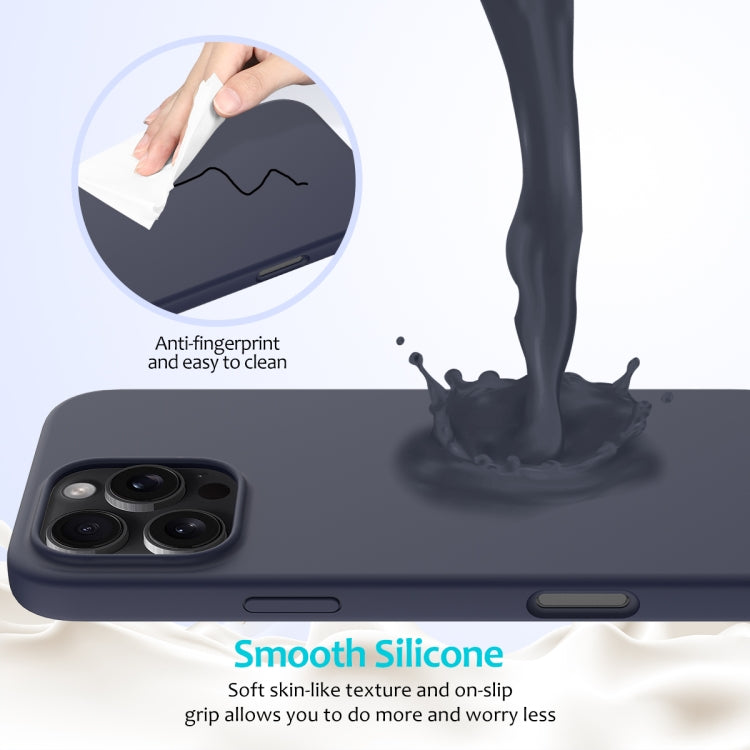 For iPhone 16 Pro Max Solid Color Silicone Phone Case