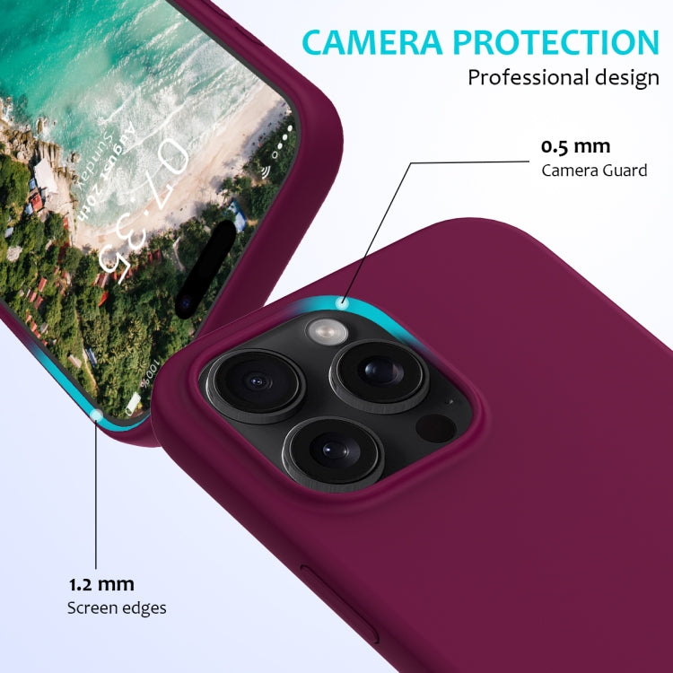 For iPhone 16 Pro Max Solid Color Silicone Phone Case