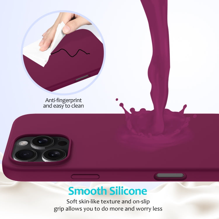 For iPhone 16 Pro Max Solid Color Silicone Phone Case