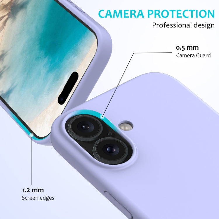 For iPhone 16 Plus Solid Color Silicone Phone Case