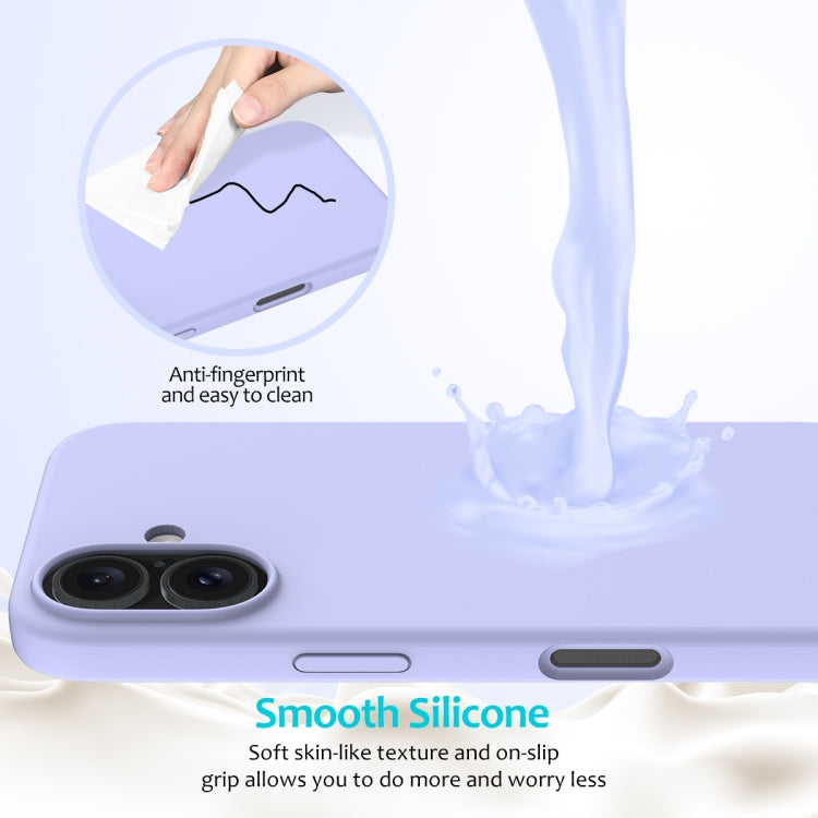 For iPhone 16 Plus Solid Color Silicone Phone Case