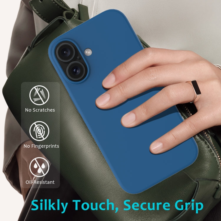 For iPhone 16 Plus Solid Color Silicone Phone Case