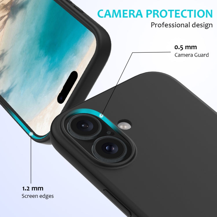 For iPhone 16 Plus Solid Color Silicone Phone Case