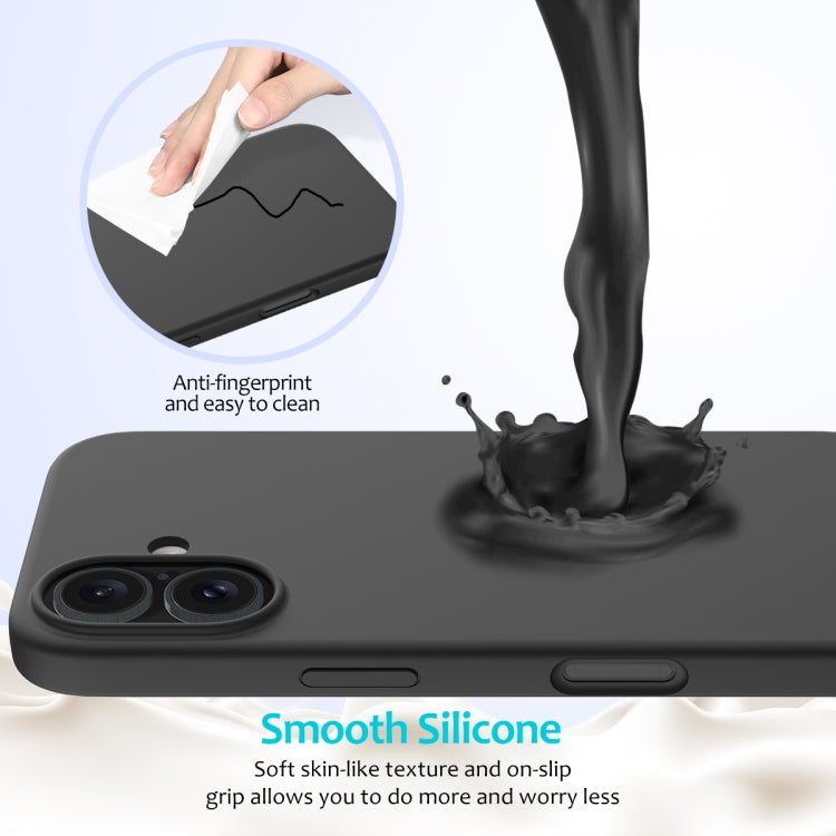 For iPhone 16 Plus Solid Color Silicone Phone Case