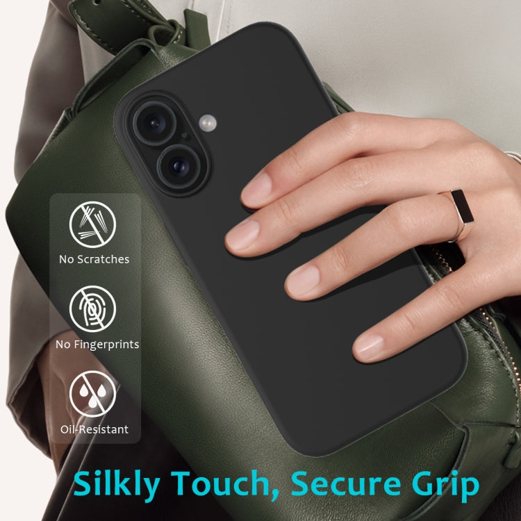 For iPhone 16 Plus Solid Color Silicone Phone Case