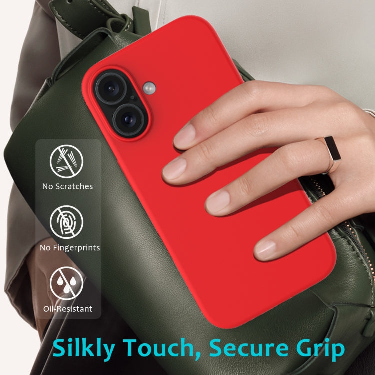 For iPhone 16 Plus Solid Color Silicone Phone Case