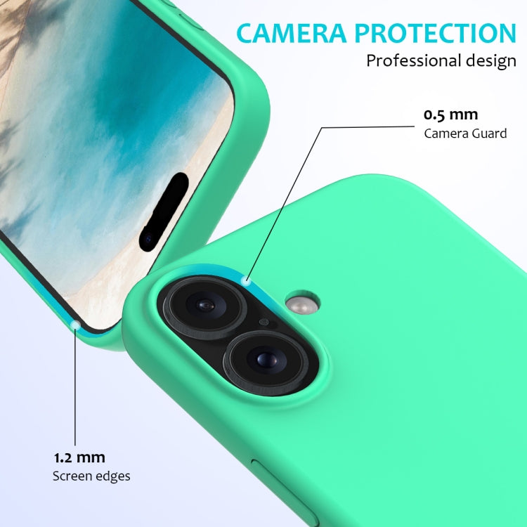 For iPhone 16 Plus Solid Color Silicone Phone Case