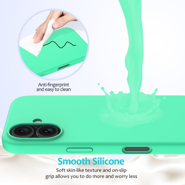 For iPhone 16 Plus Solid Color Silicone Phone Case