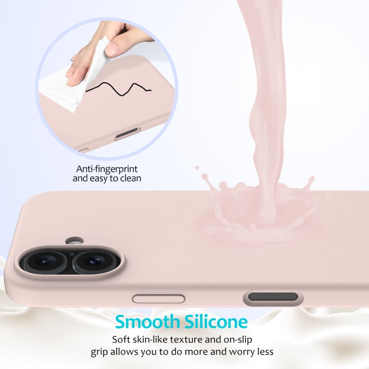 For iPhone 16 Plus Solid Color Silicone Phone Case