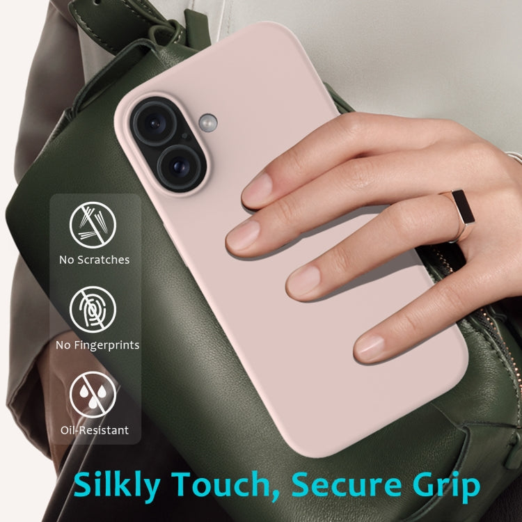 For iPhone 16 Plus Solid Color Silicone Phone Case