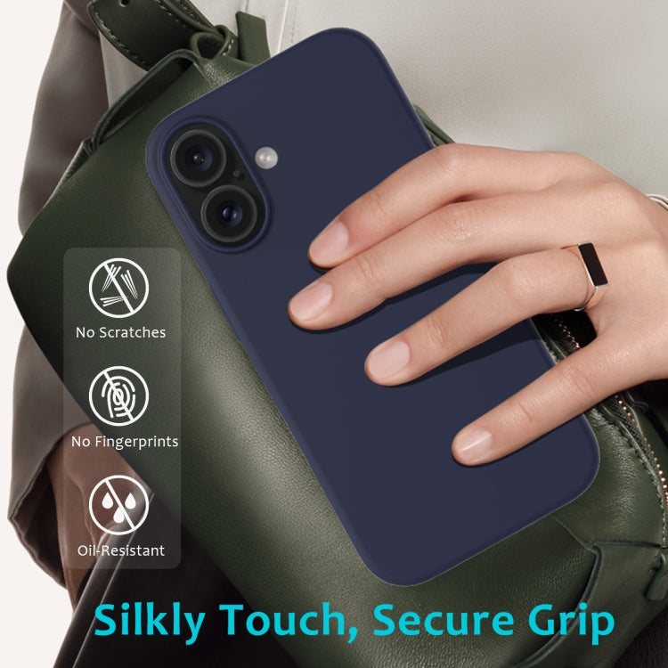 For iPhone 16 Plus Solid Color Silicone Phone Case