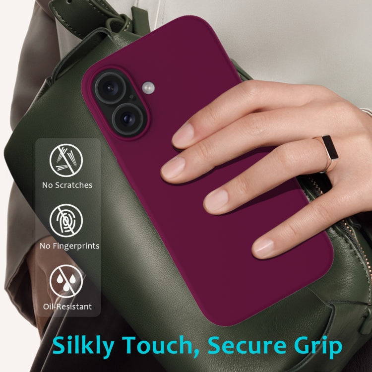 For iPhone 16 Plus Solid Color Silicone Phone Case