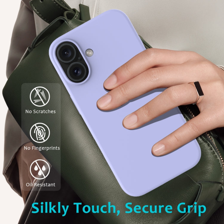 For iPhone 16 Solid Color Silicone Phone Case