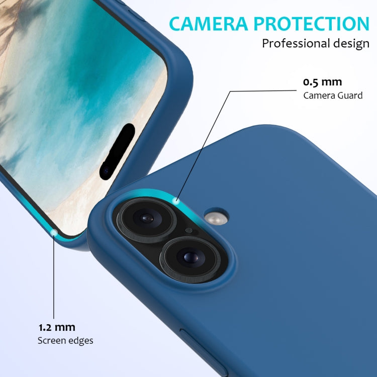For iPhone 16 Solid Color Silicone Phone Case