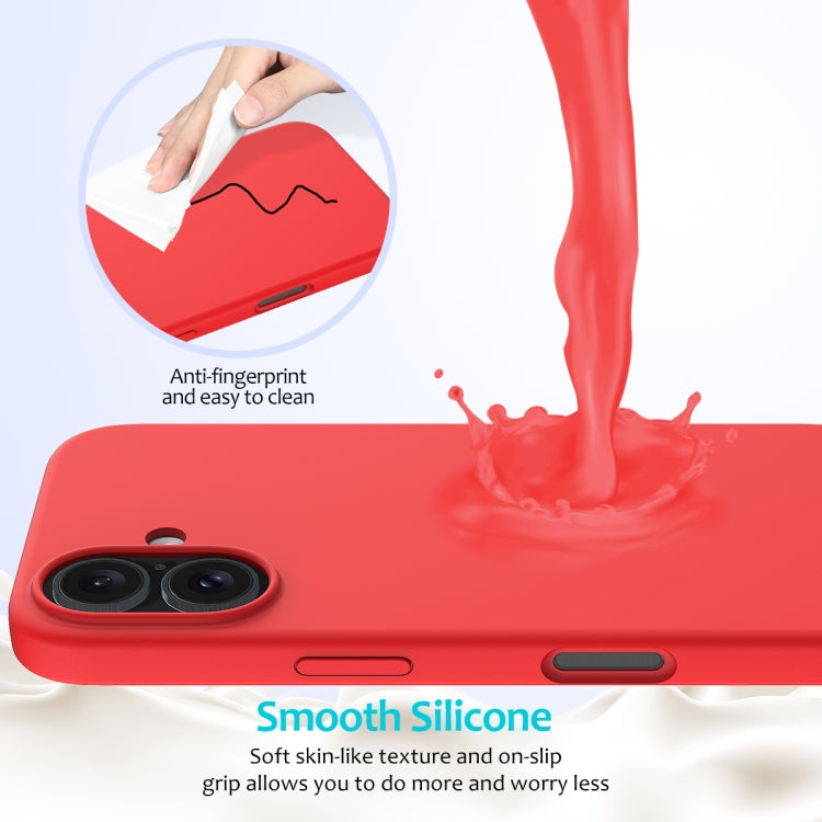 For iPhone 16 Solid Color Silicone Phone Case
