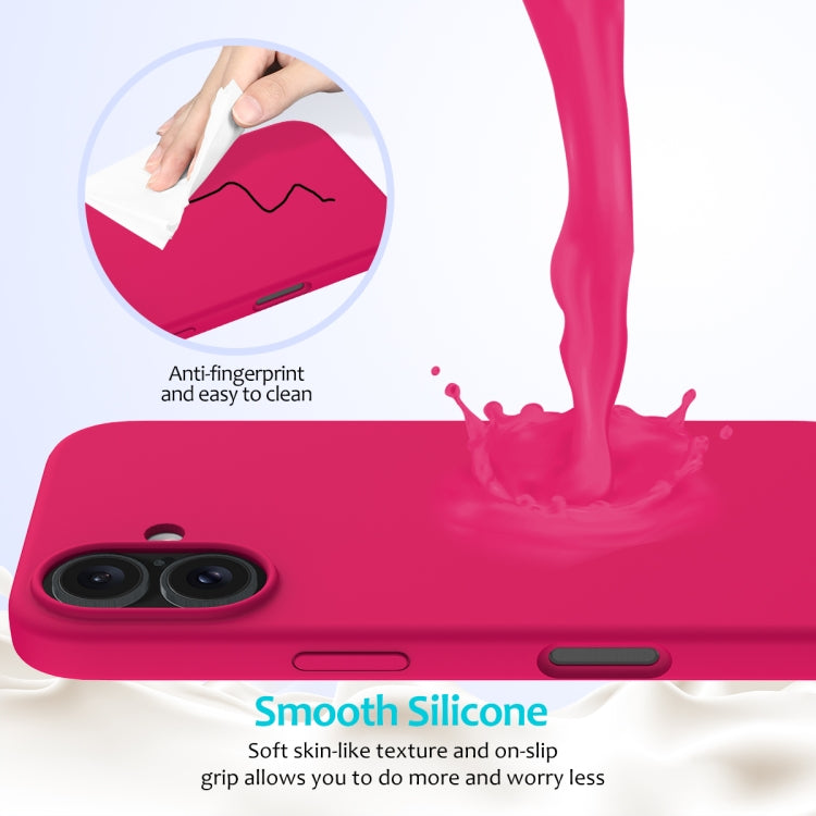 For iPhone 16 Solid Color Silicone Phone Case