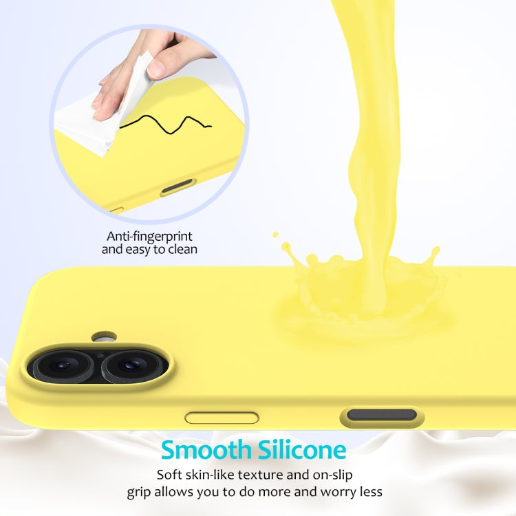 For iPhone 16 Solid Color Silicone Phone Case
